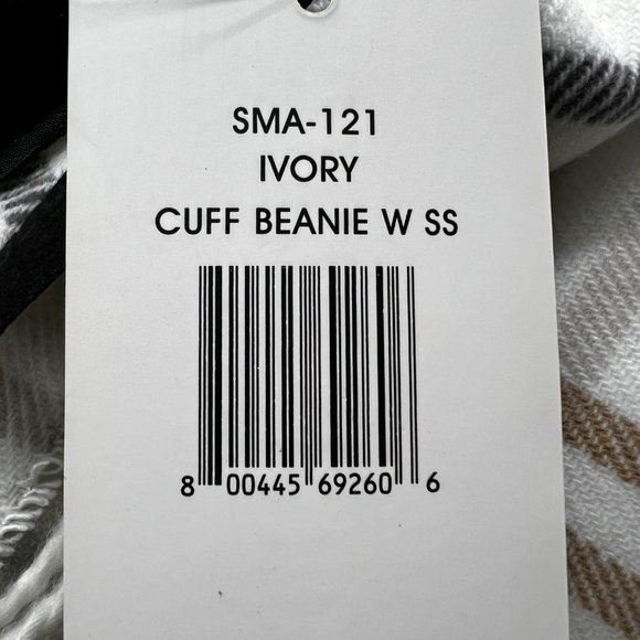 Steve Madden Scarf Oversized Wrap Fringe Ivory Plaid Multicolor 68" Long NEW - Picture 5 of 7